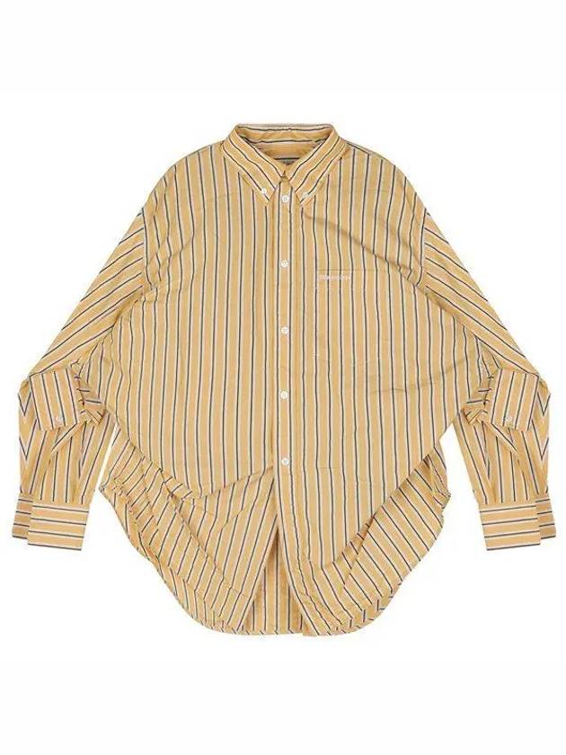 Luxury Balenciaga  Swing Twist Stripe Shirt Yellow
