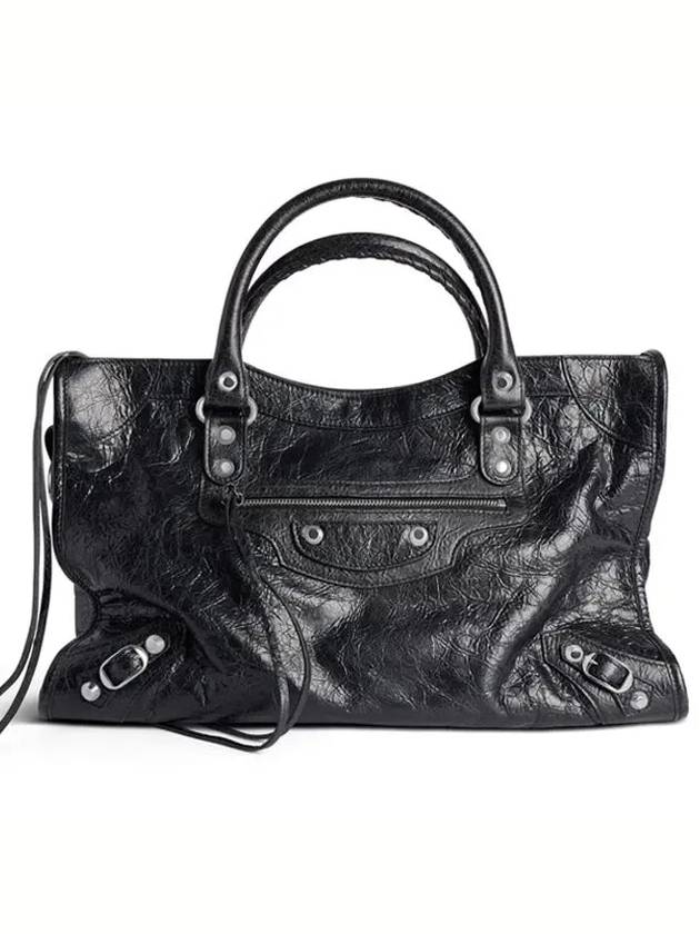 Luxury Balenciaga  Le City Medium Leather Tote Bag Black