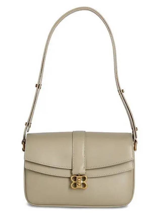 Luxury Balenciaga  WoMen's BB Buckle Flap Shoulder Bag Beige