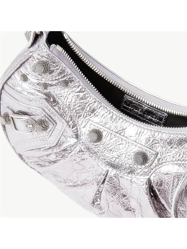 Luxury Balenciaga  WoMen's Le Cagole XS Chain Metal Shoulder Bag Silver