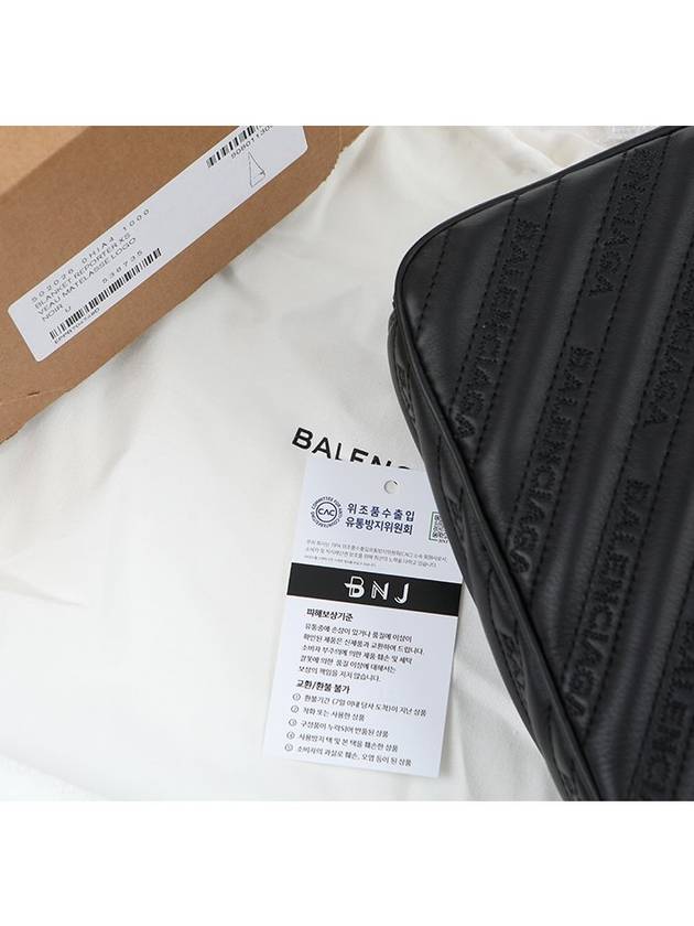 Luxury Balenciaga  Blanket Reporter Chain Cross Bag Black