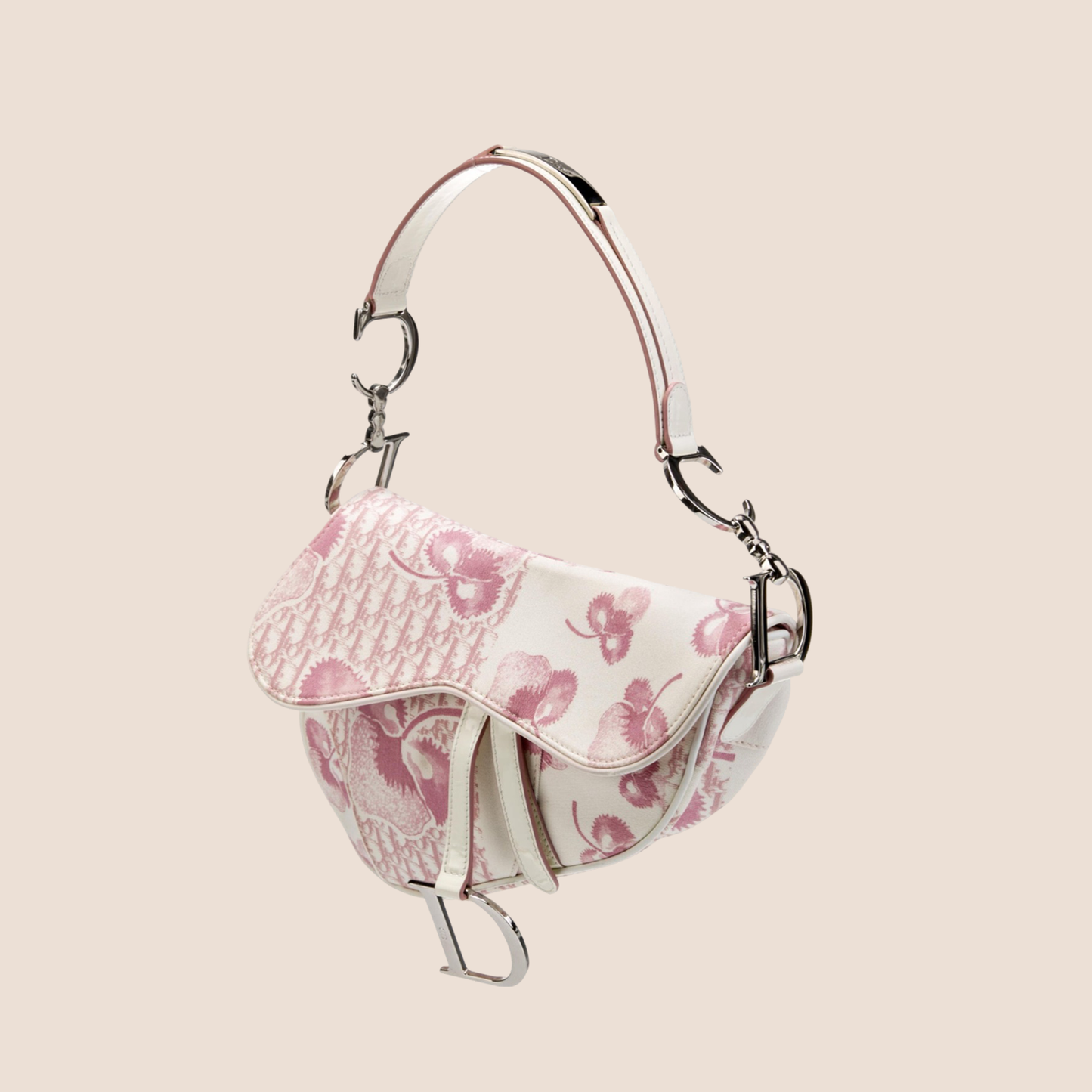 CHRISTIAN DIOR 2004 GIRLY PINK CHERRY BLOSSOM SADDLE BAG