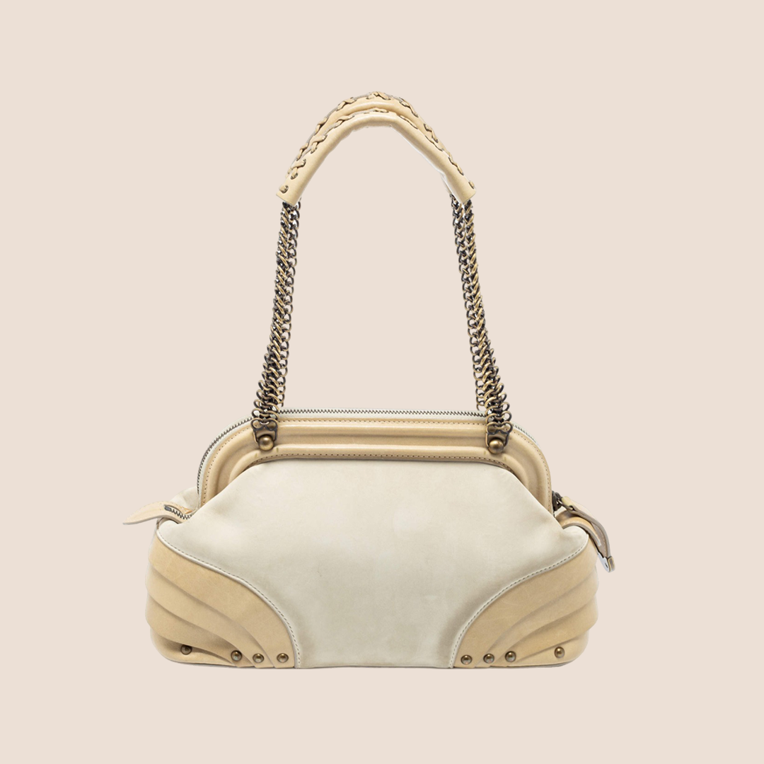 CHRISTIAN DIOR 2007 CREAM JEANNE FRAME BAG