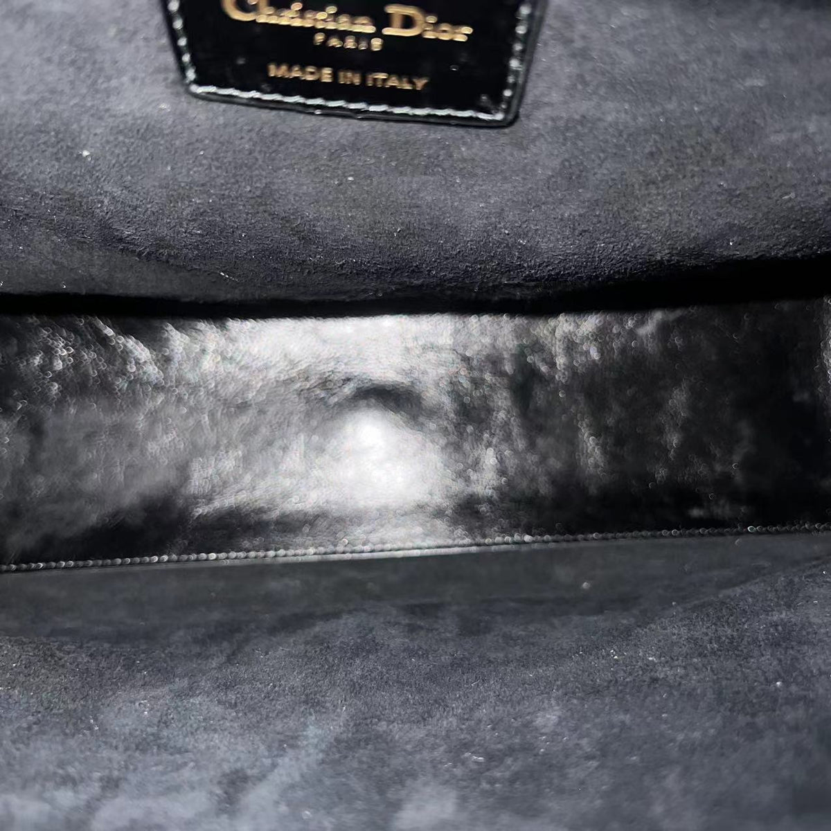 *Flap Version* Lady Large Glazed Calfskin Black Golden Hardware With Strap