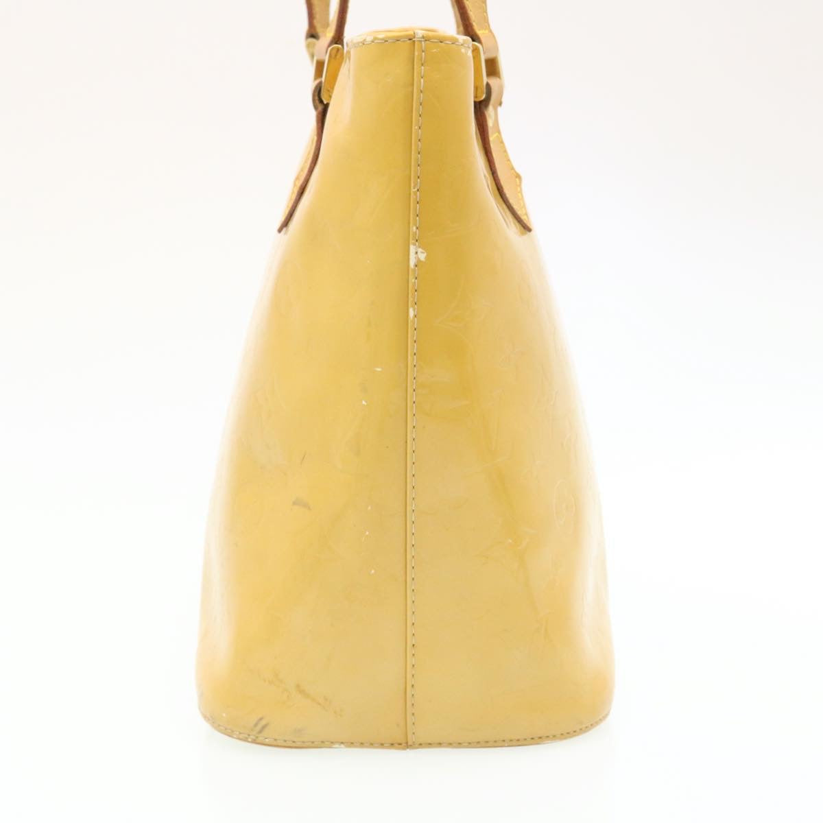 LOUIS VUITTON Monogram Vernis Houston Hand Bag Beige M91004 LV Auth fm1010