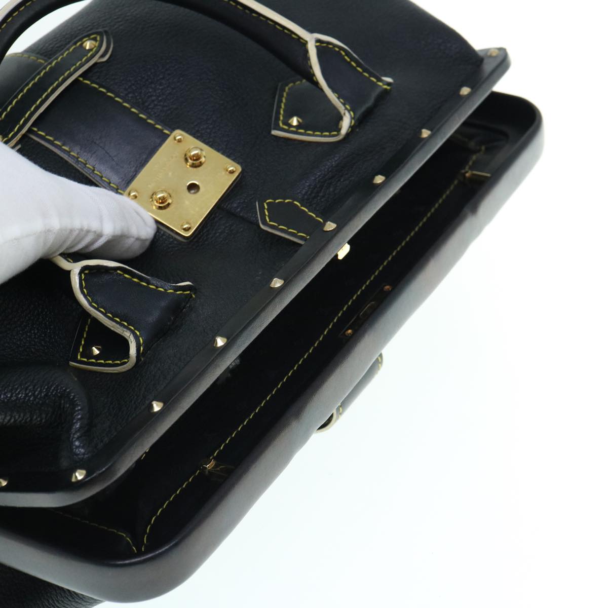 LOUIS VUITTON Suhari Ange New PM Hand Bag Black M91805 LV Auth fm3057