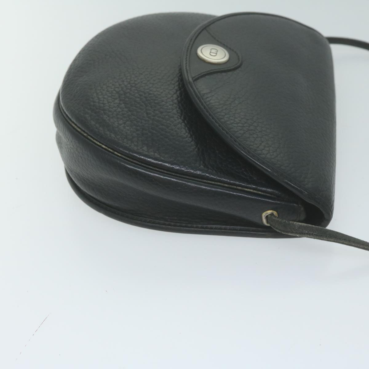 CHRISTIAN DIOR Shoulder Bag Leather Black Auth fm3173