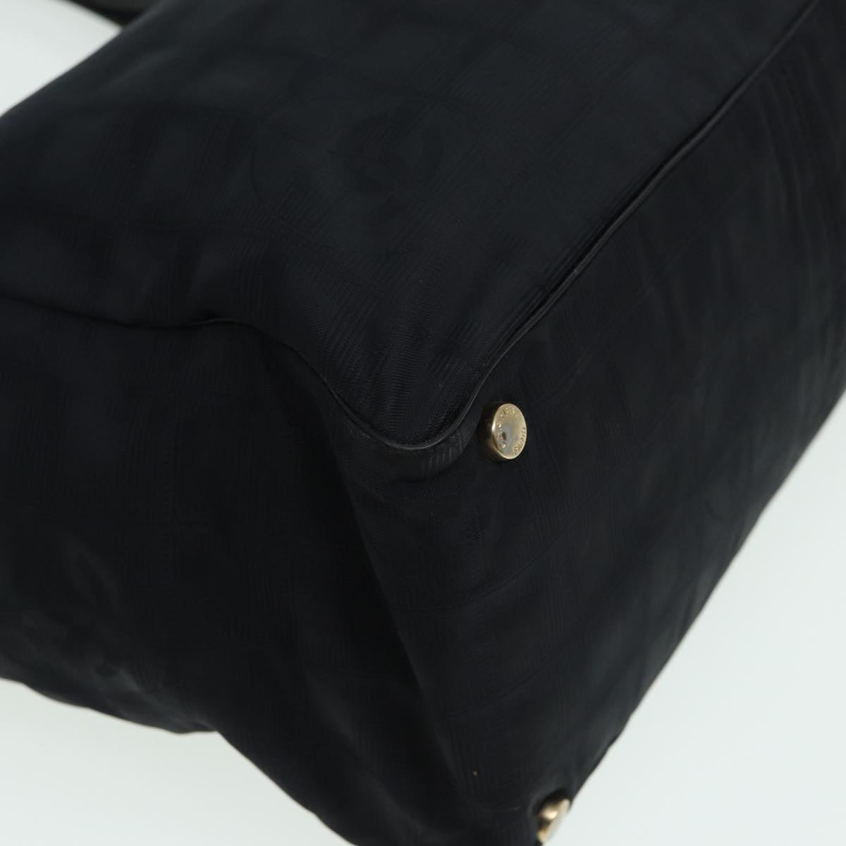 CHANEL New travel line Tote Bag Nylon Black CC Auth fm3625