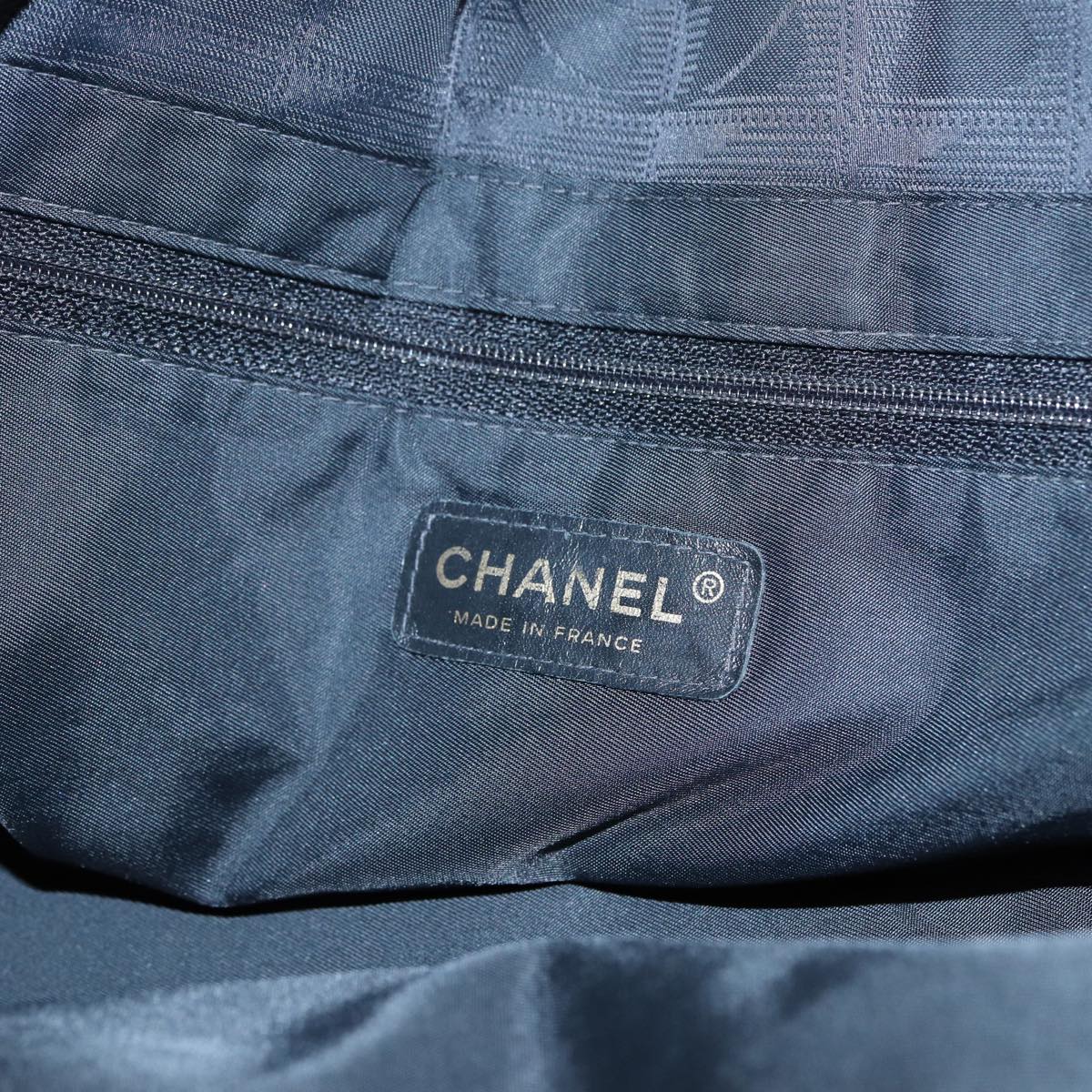 CHANEL New travel line Tote Bag Nylon Black CC Auth fm3625