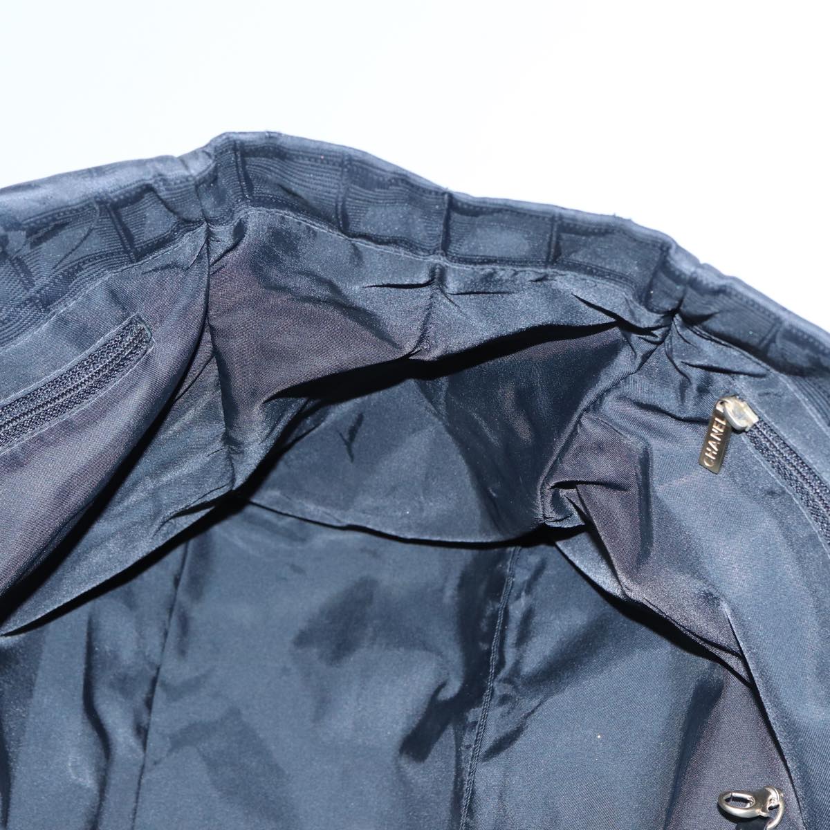 CHANEL New travel line Tote Bag Nylon Black CC Auth fm3625