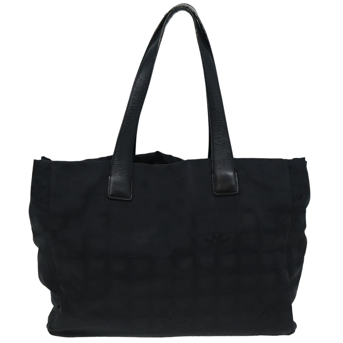 CHANEL New travel line Tote Bag Nylon Black CC Auth fm3625