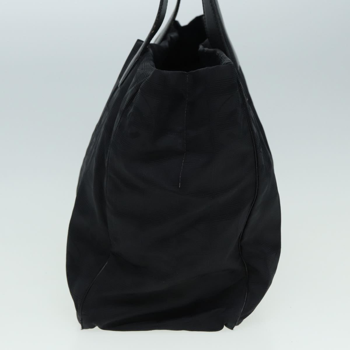 CHANEL New travel line Tote Bag Nylon Black CC Auth fm3625