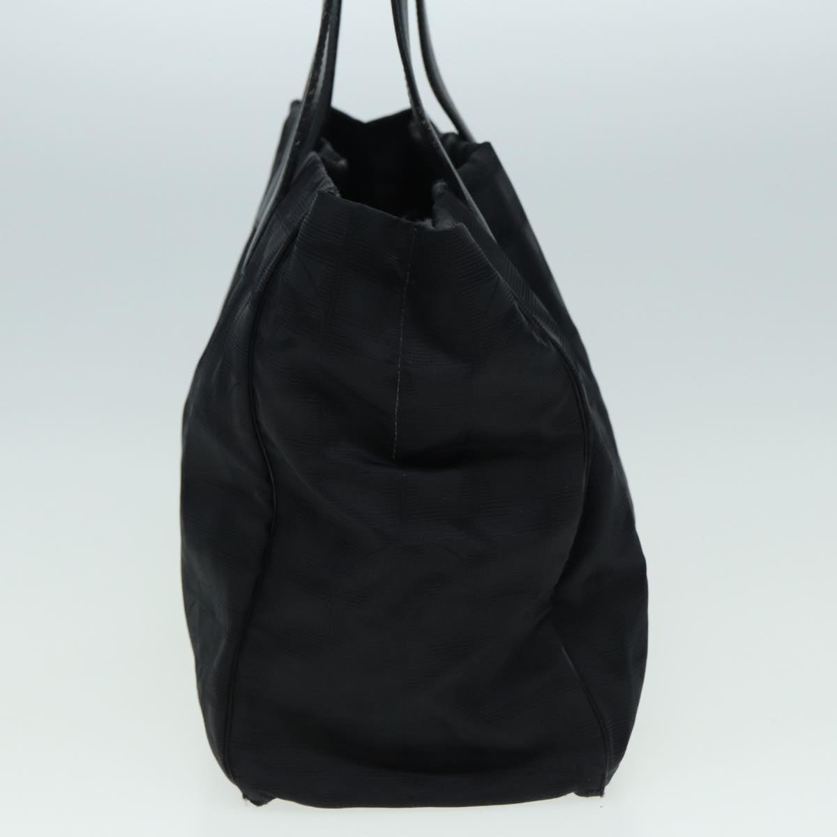 CHANEL New travel line Tote Bag Nylon Black CC Auth fm3625