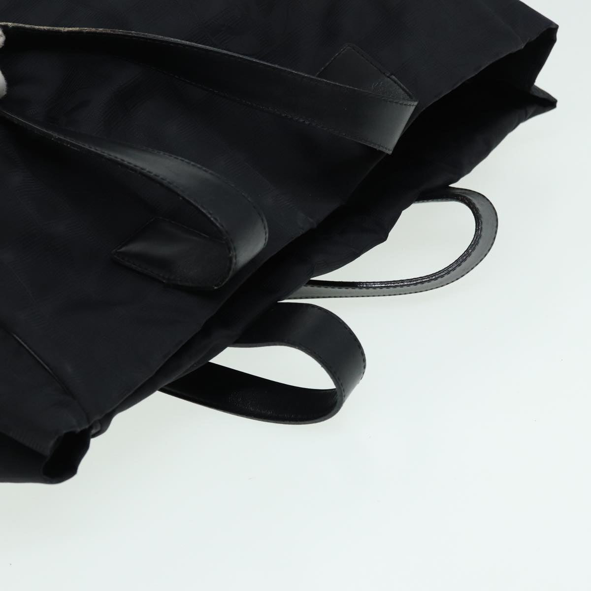 CHANEL New travel line Tote Bag Nylon Black CC Auth fm3625