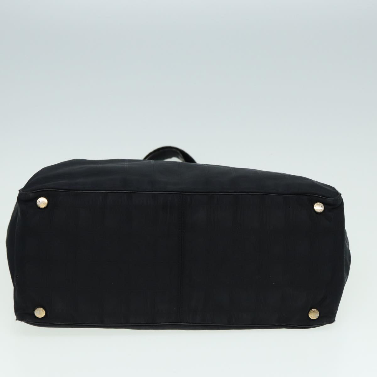 CHANEL New travel line Tote Bag Nylon Black CC Auth fm3625