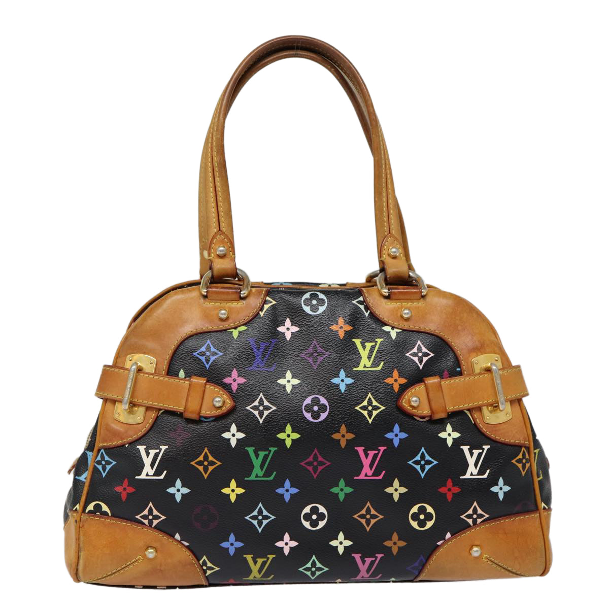 LOUIS VUITTON Monogram Multicolor Claudia Hand Bag Black M40194 LV Auth fm3735