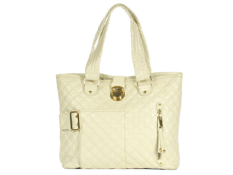 Marc Jacobs Cream Quilted Patent Tote