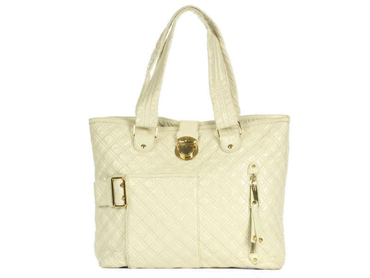 Marc Jacobs Cream Quilted Patent Tote