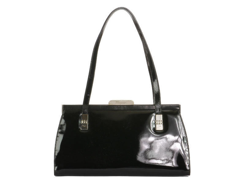 Ferragamo Black Patent Bag