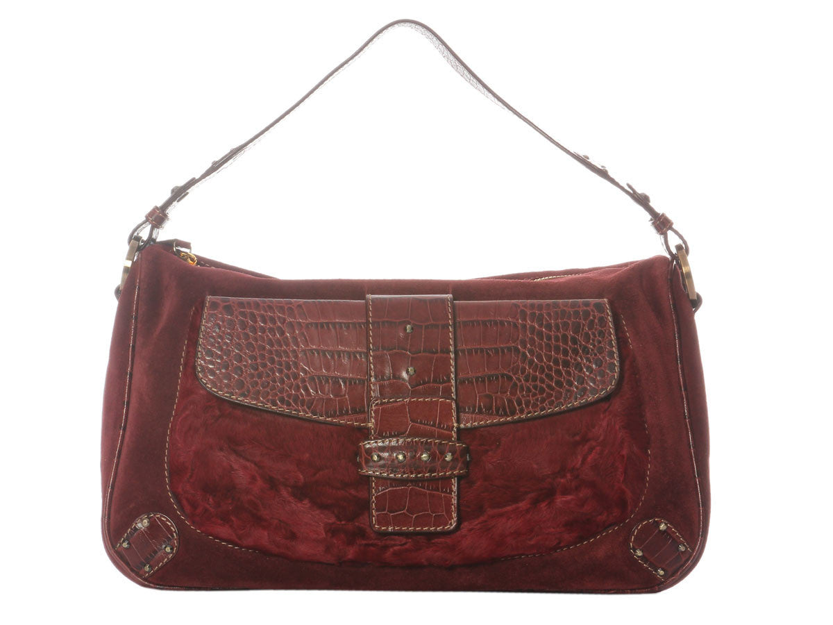 Valentino Burgundy Shoulder Bag
