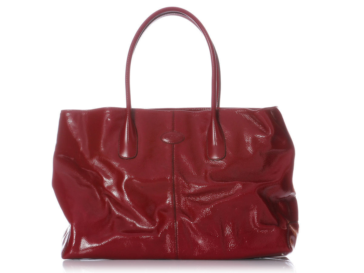 Tod's Large Red Patent D Shopper