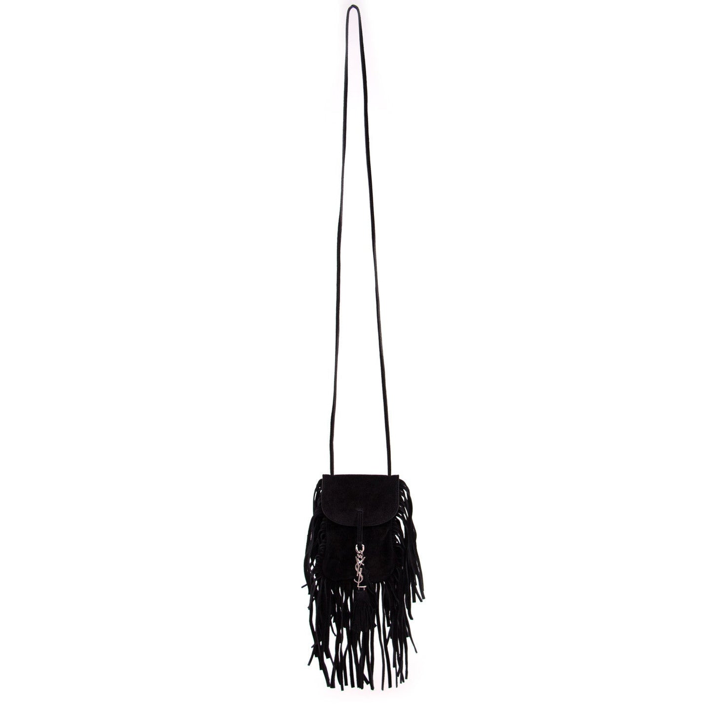 Saint Laurent Suede Fringe Pouch