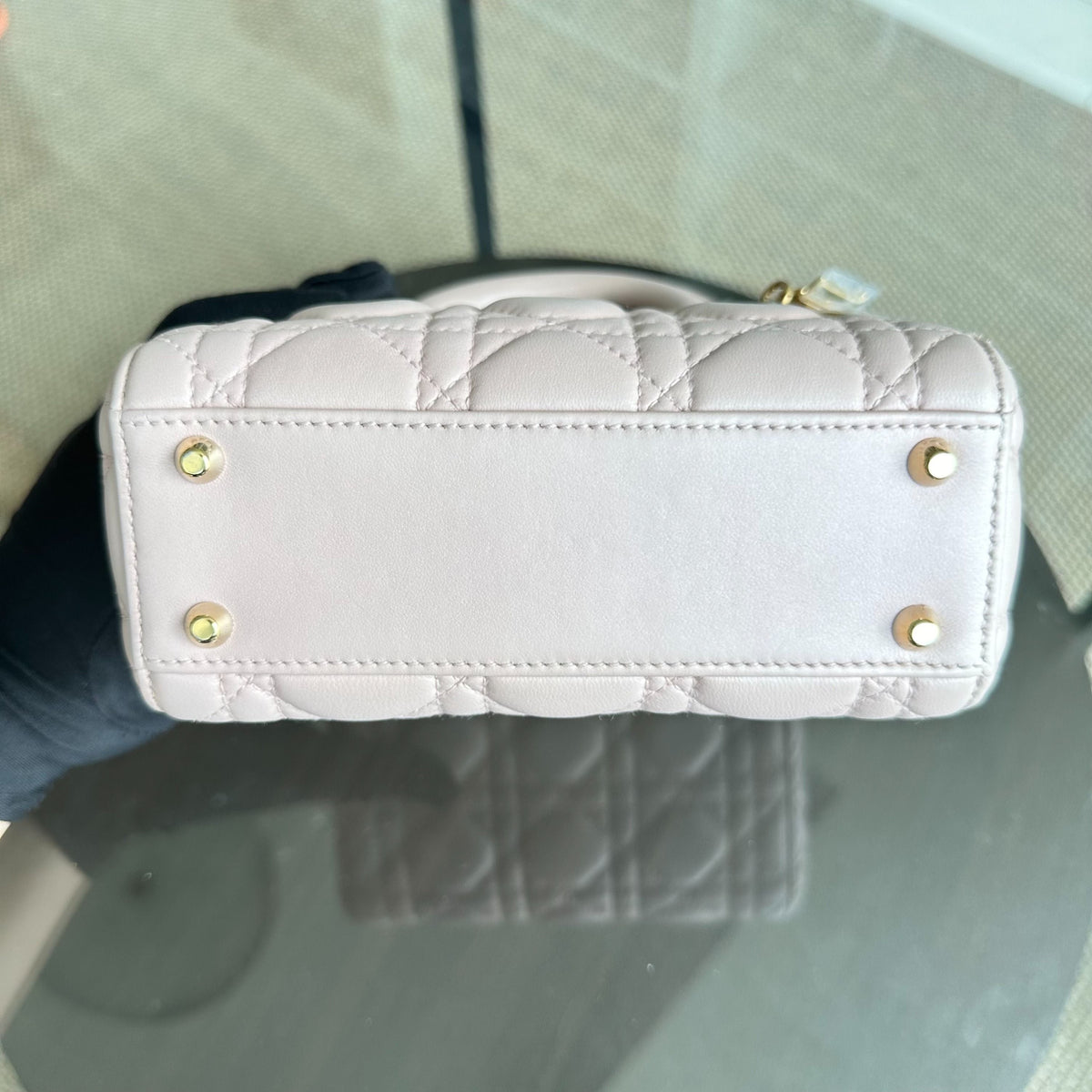 *Full Set, Receipt, Chain Strap* Lady Mini Cannage Lambskin Iridescent Pink GHW