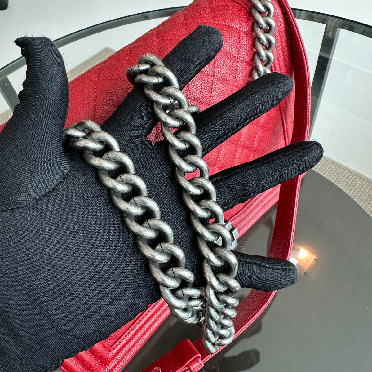 *Full Set, Receipt* Caviar Boy New Medium 28CM Leboy Red RSHW No 23