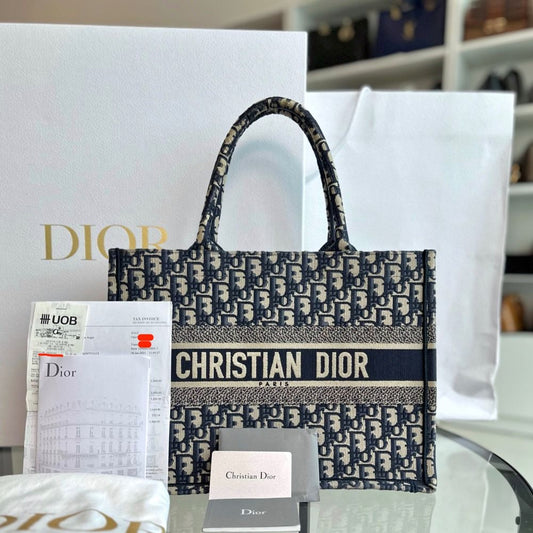 *Full Set, Receipt* Book Tote Medium Oblique Canvas Blue