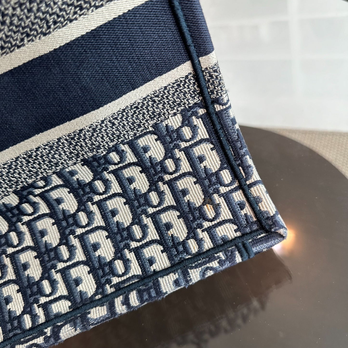*Full Set, Receipt* Book Tote Medium Oblique Canvas Blue