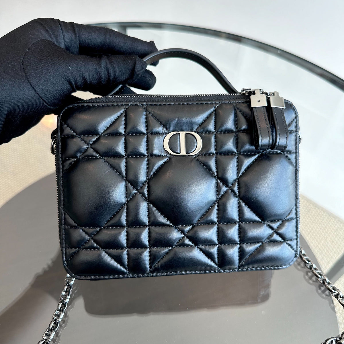*Full Set, Receipt* Caro Box Cannage Lambskin Black SHW