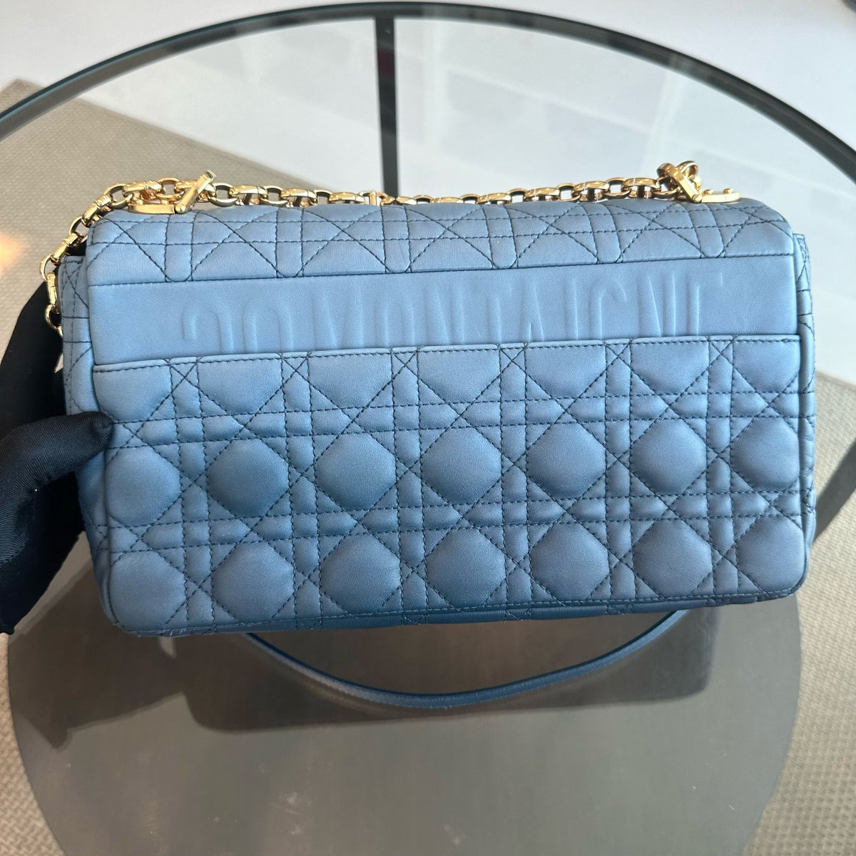 *Full Set Receipt* Caro Large Flap Calfskin Gradient Blue GHW