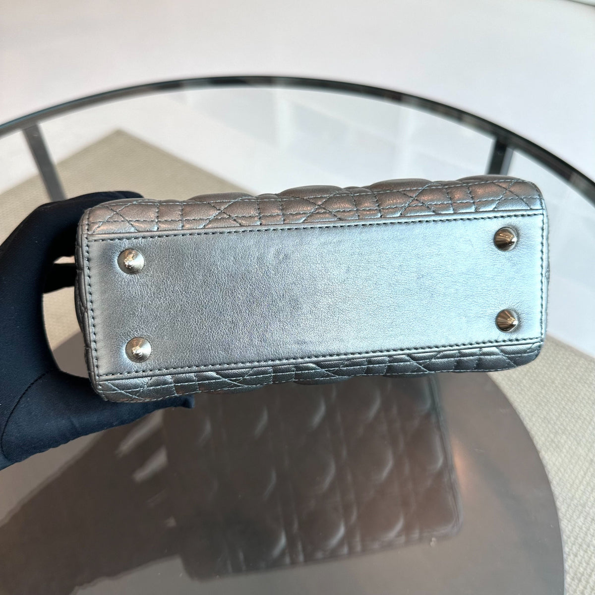 *Full Set, Receipt* Lady ABC Small Metallic Gunmetal Lambskin MyABC LGHW