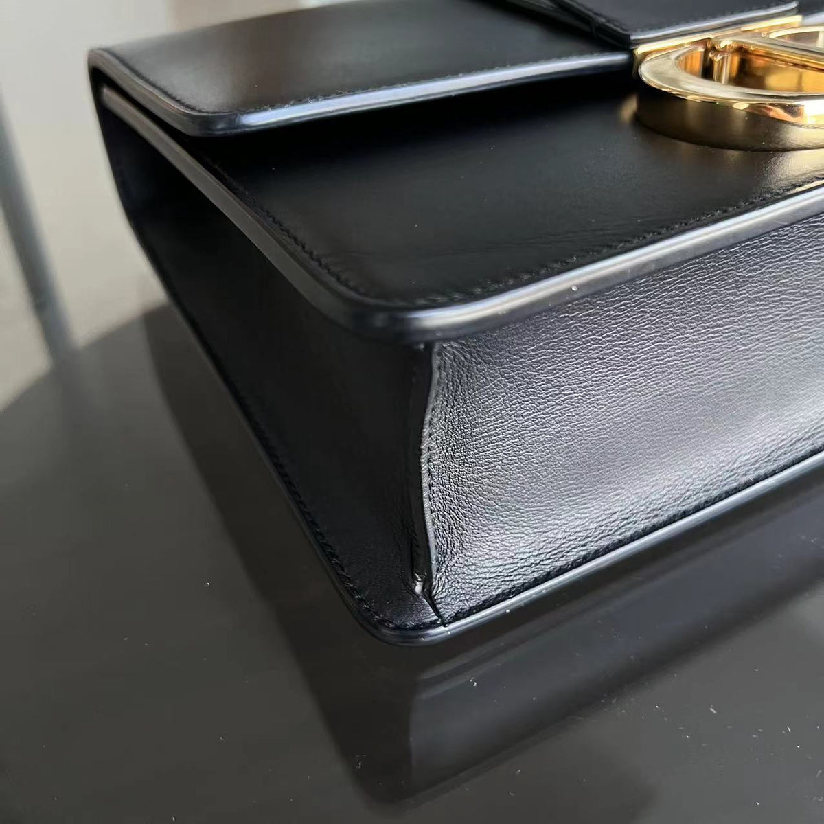 *Full Set Receipt* Montaigne 30 Smooth Calfskin Black Golden Hardware