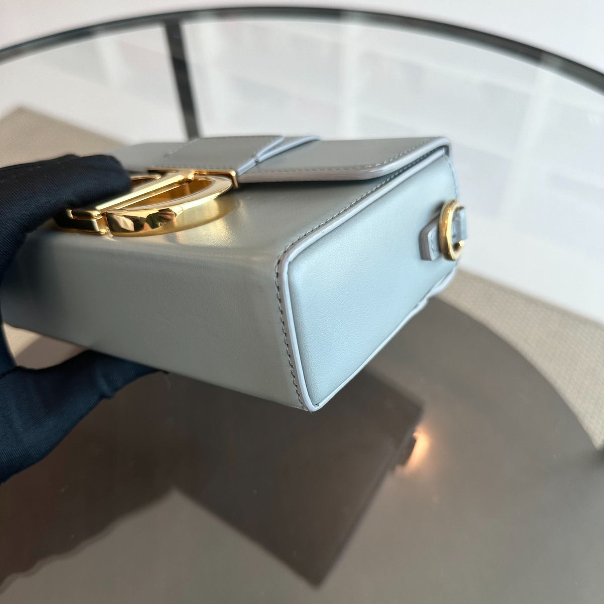 *Full Set Receipt* Montaigne Box Smooth Calfskin Light Blue GHW