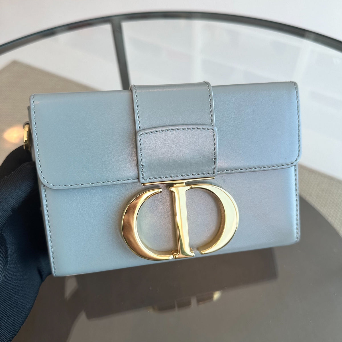 *Full Set Receipt* Montaigne Box Smooth Calfskin Light Blue GHW