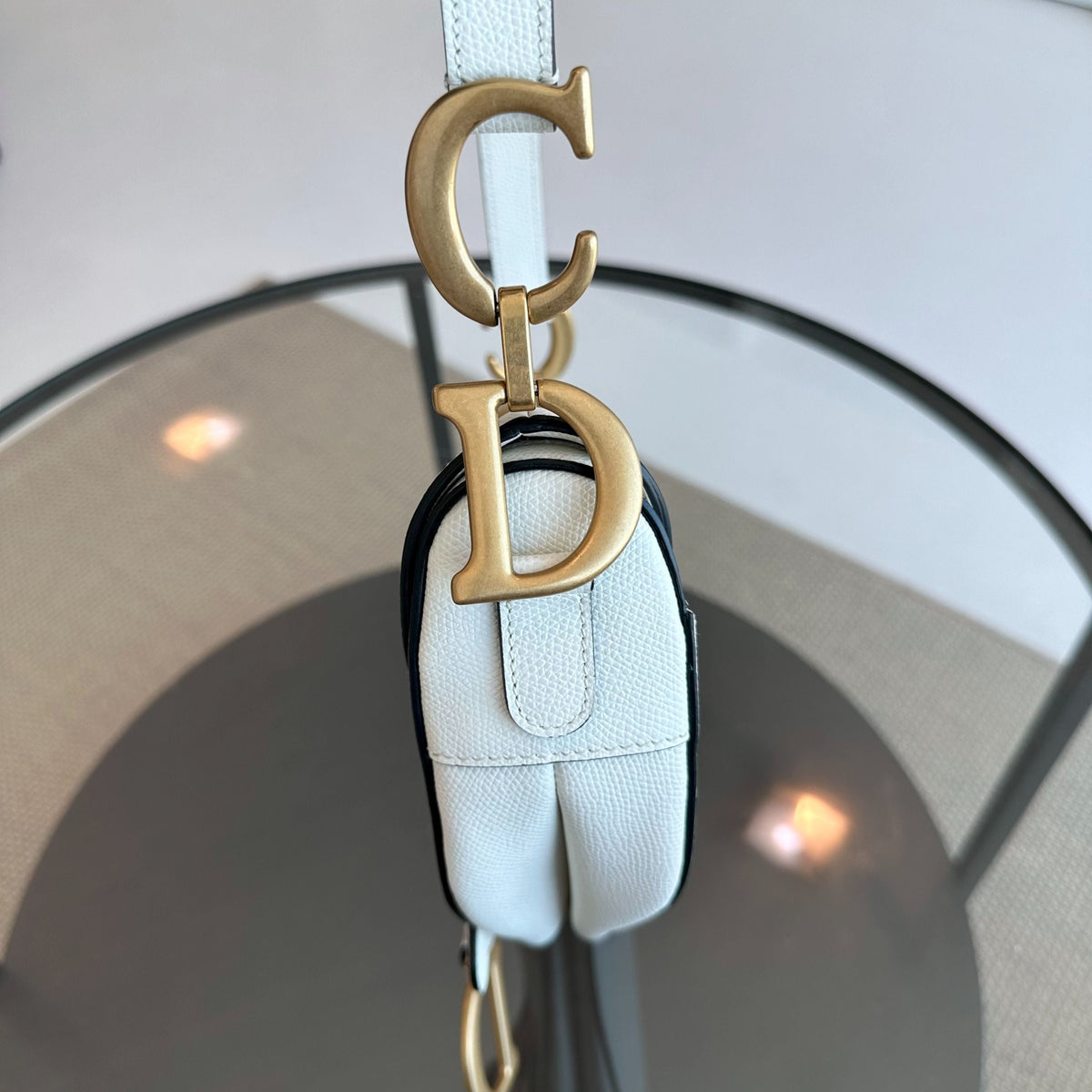 *Full Set, Receipt* Saddle Medium Grained Calfskin Caviar White GHW