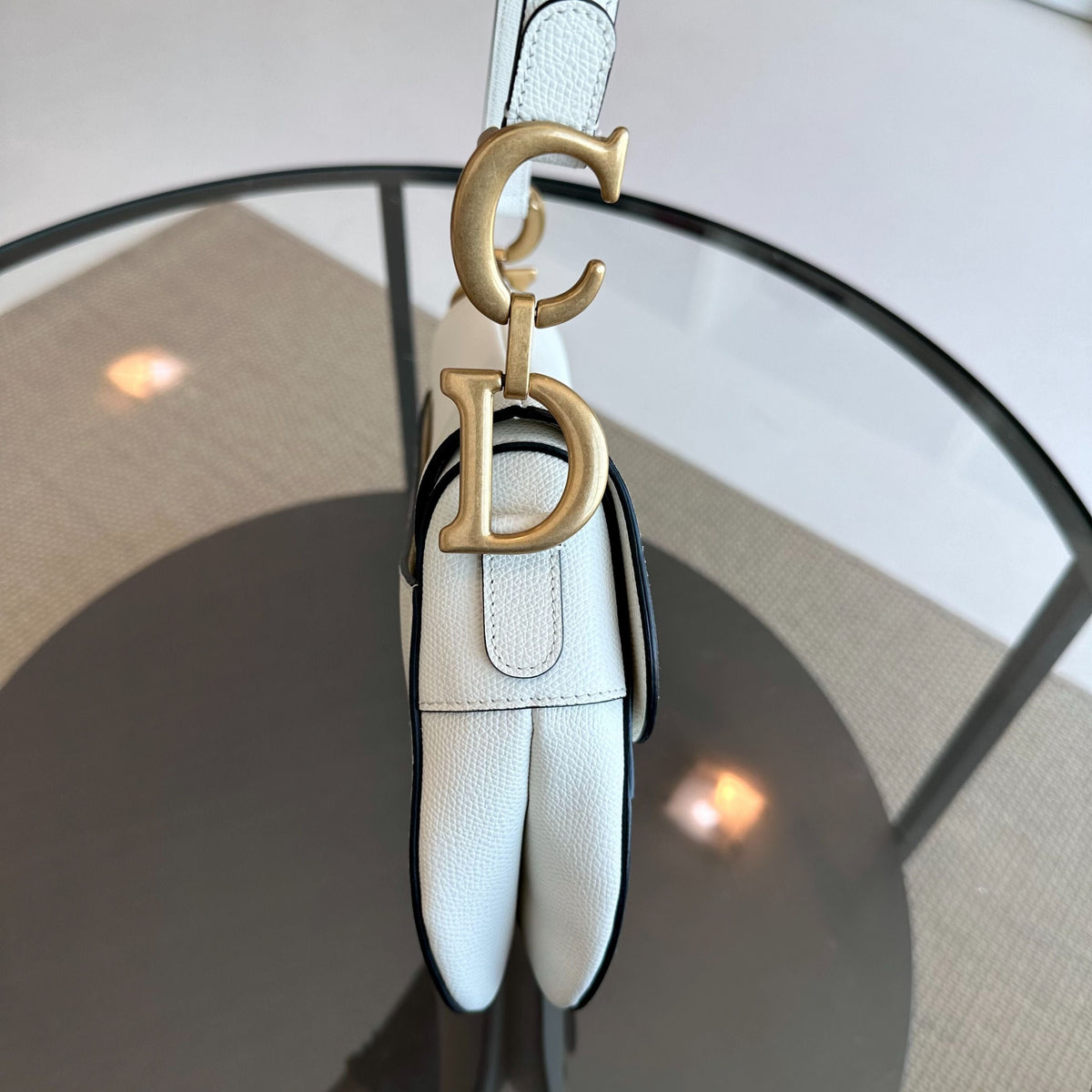 *Full Set, Receipt* Saddle Medium Grained Calfskin Caviar White GHW