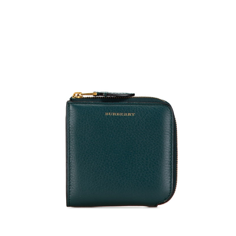 Burberry Round Zip Leather Wallet