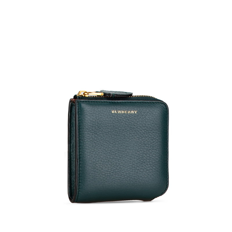 Burberry Round Zip Leather Wallet