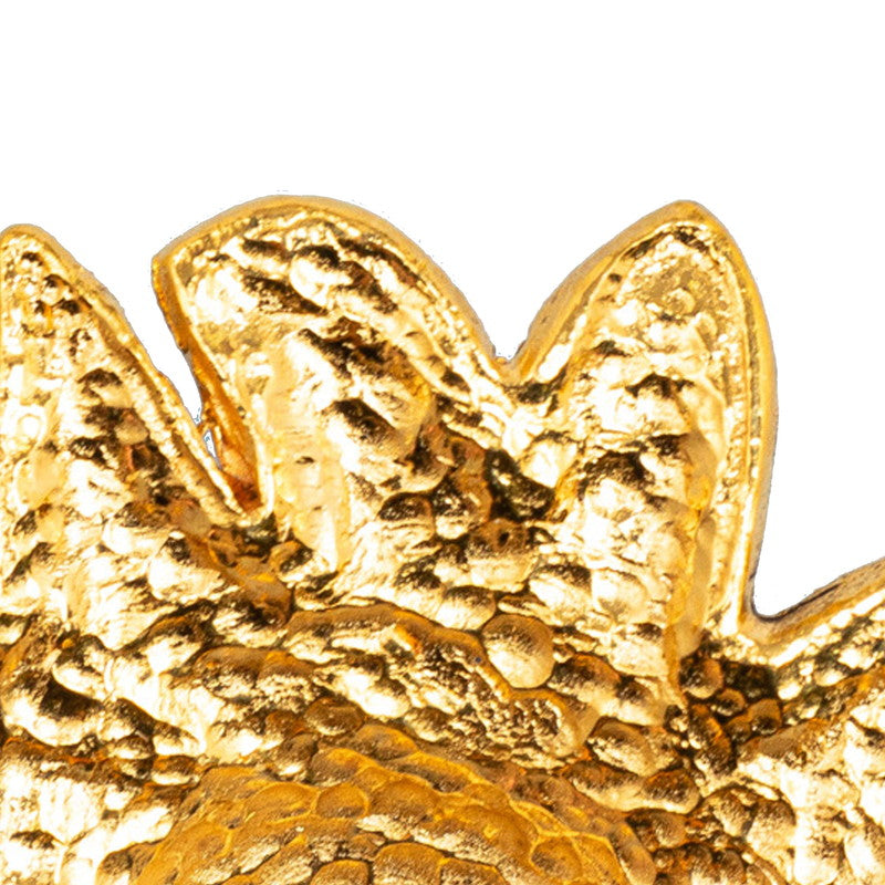 Chanel Lion Sun Motif Brooch Gold Plated
