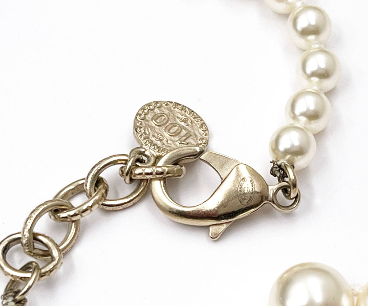 Top Quality Chanel Gold CC Scatter Pearl Pearl Long Necklace 100 yr Anniversary