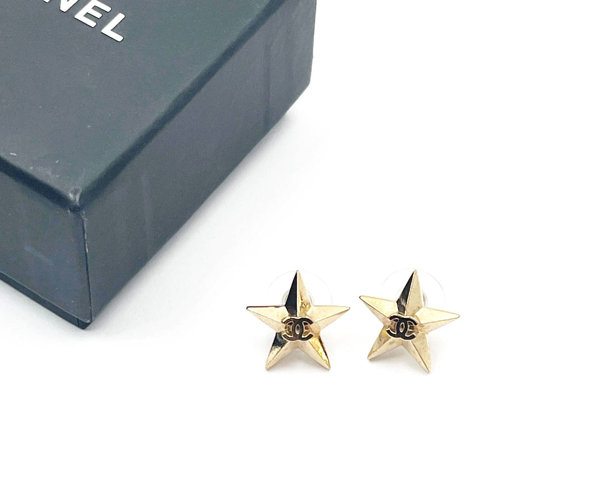 Top Quality Chanel Gold CC Star Piercing Earrings