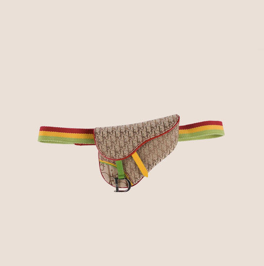 CHRISTIAN DIOR 2004 RASTA SADDLE BELT BAG