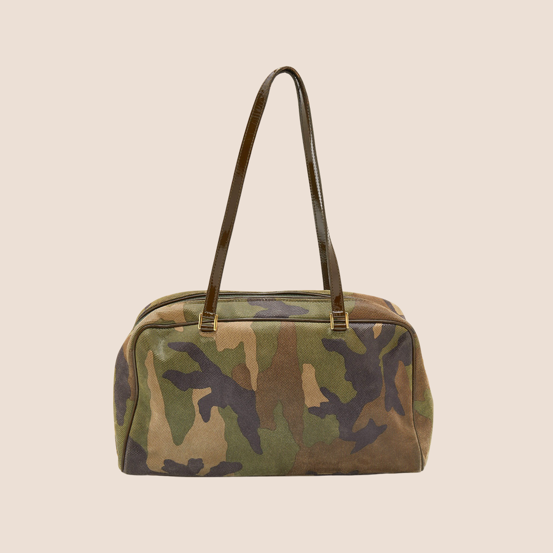 CHRISTIAN DIOR 2000 CAMOUFLAGE PRINT SATCHEL