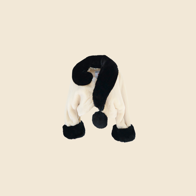 MOSCHINO 1994 QUESTION MARK CROPPED FUR COAT