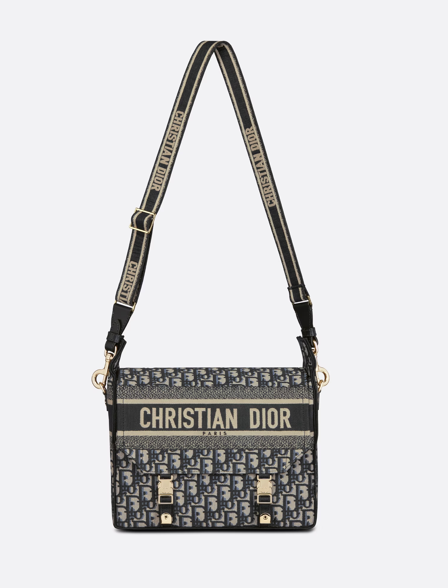 Medium Diorcamp Bag Blue Dior Oblique Embroidery