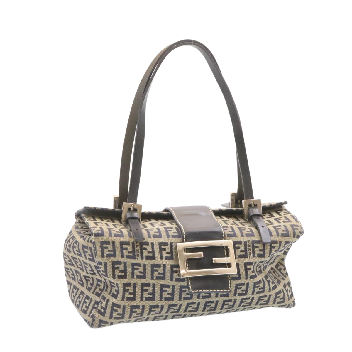 FENDI Zucchino Canvas Hand Bag Blue Navy  am1197g