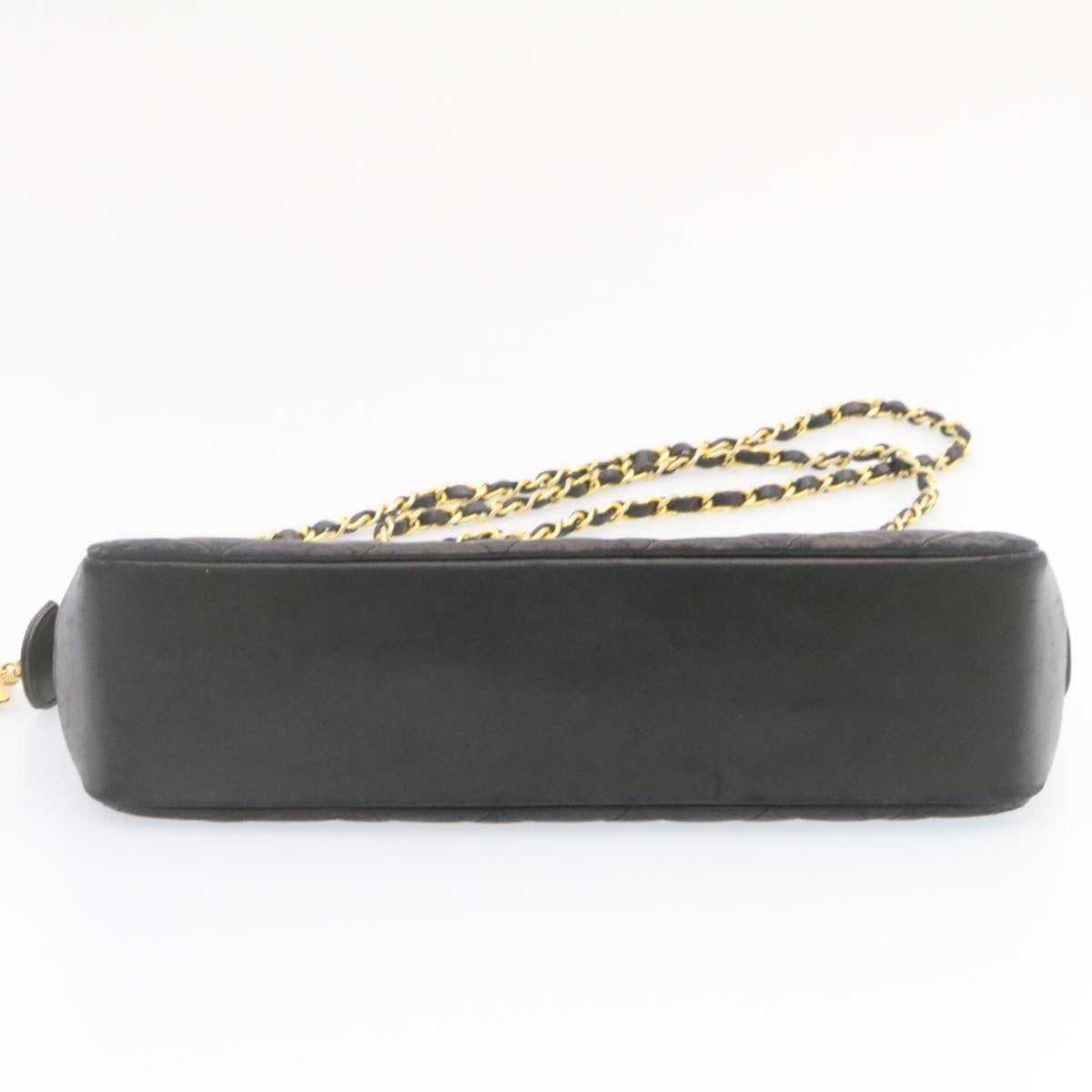 Top Quality Chanel Lamb Skin Matelasse Chain Shoulder Bag Black CC Auth am1201gA