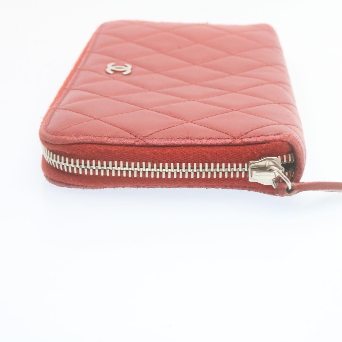 Top Quality Chanel Matelasse Wallet Lamb Skin Red CC Auth am2154gA